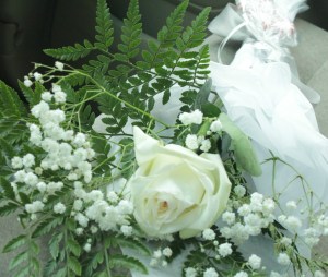The lovely bouquet with peppermints attached